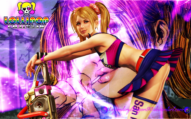 Girl bikini chainsaw purple pink free wallpaper for desktop - medium preview image