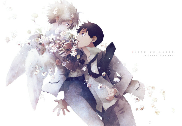 Man angel wings holding flowers free wallpaper for desktop - medium preview image