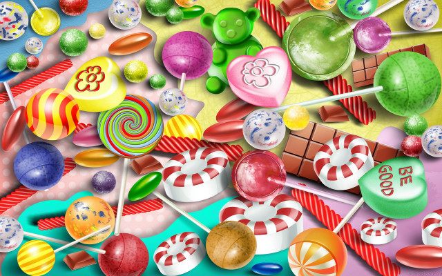 Candy land painting lollipops sweet free wallpaper for desktop - medium preview image