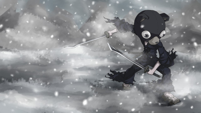 Cartoon character sword snow mountain free wallpaper for desktop - medium preview image