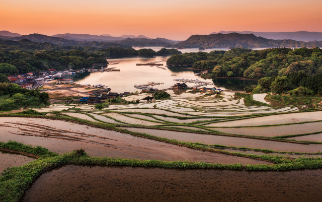River abundance land trees mountains free wallpaper for desktop - medium preview image