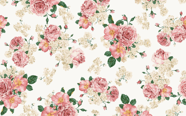 White pink flowered wallpaper green free wallpaper for desktop - medium preview image