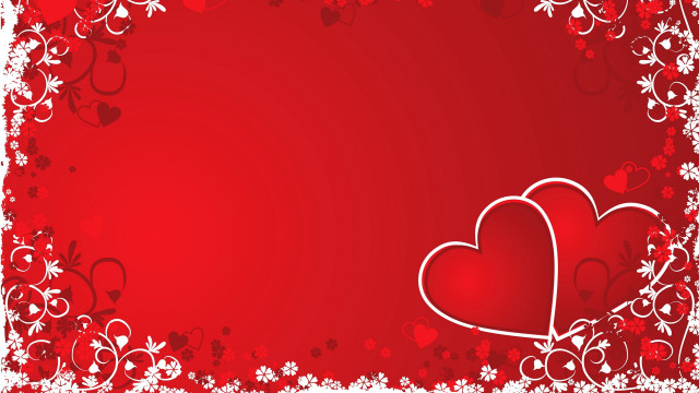 Two hearts red background white free wallpaper for desktop - medium preview image