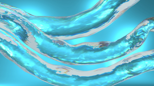 Blue white abstract painting waves free wallpaper for desktop - medium preview image