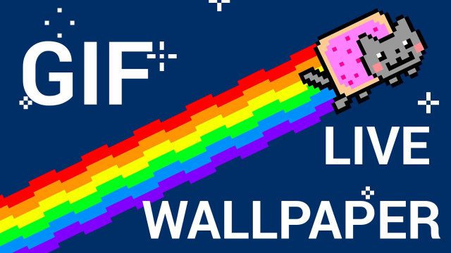 Pixel art rainbow gun gif free wallpaper for desktop - medium preview image