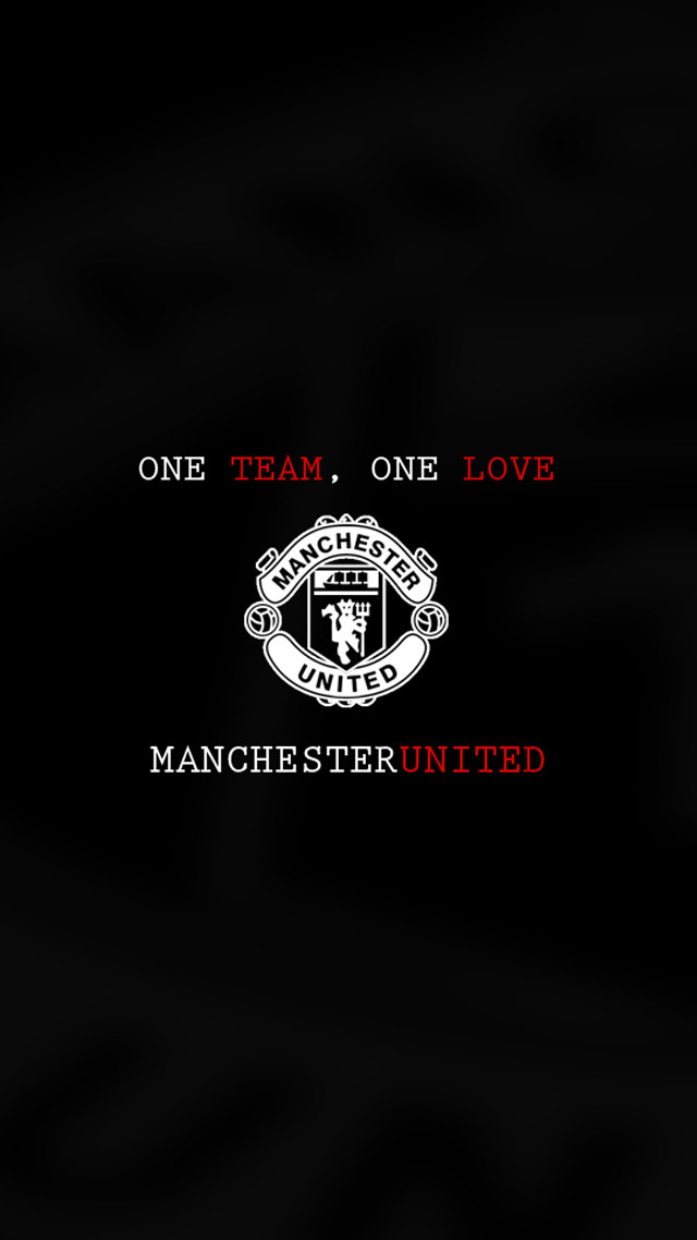 Manchester united logo quote greyscale free wallpaper for mobile - medium preview image