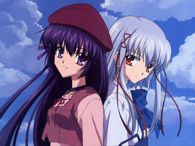 Anime girls long hair hats free wallpaper for desktop - medium preview image