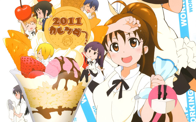 Woman ice cream group sign free wallpaper for desktop - medium preview image