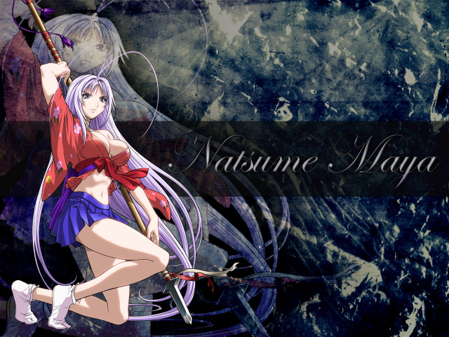 Anime girl sword red top free wallpaper for desktop - medium preview image