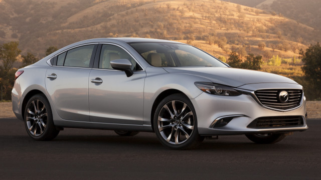 Silver car parked road mountain free wallpaper for desktop - medium preview image