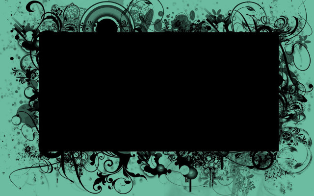 Black square frame floral design free wallpaper for desktop - medium preview image