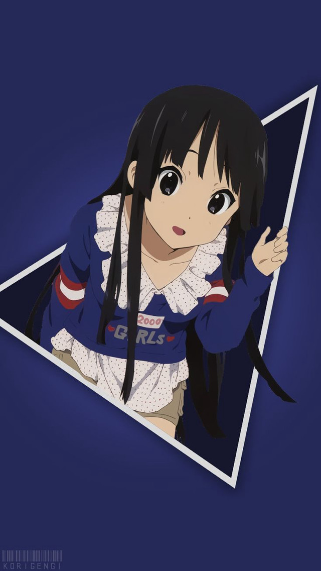 Anime girl long hair blue free wallpaper for mobile - medium preview image