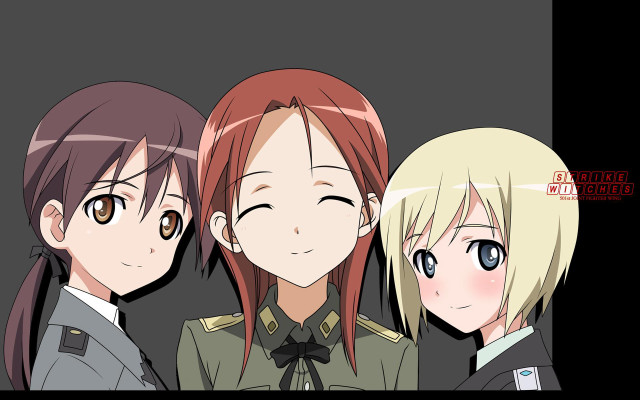 Anime girls long hair uniforms free wallpaper for desktop - medium preview image