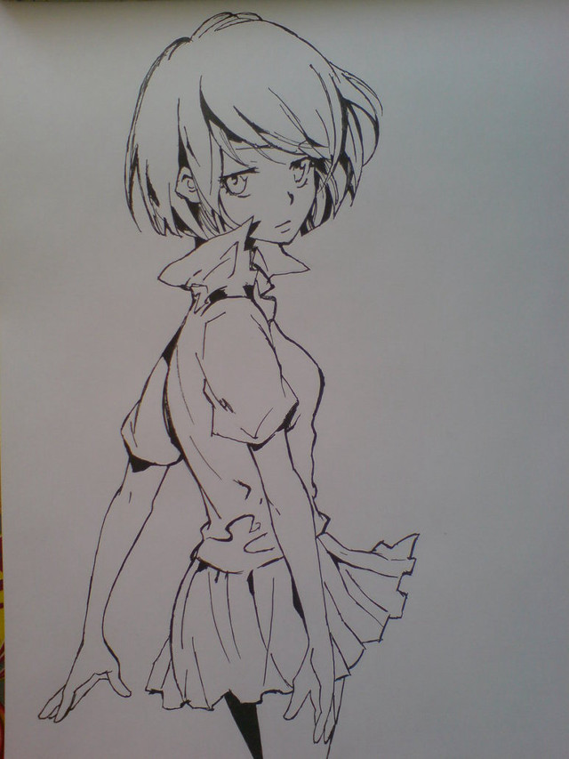 Girl drawing dress hat body free wallpaper for mobile - medium preview image