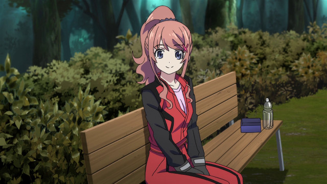 Woman bench park water bottle free wallpaper for desktop - medium preview image