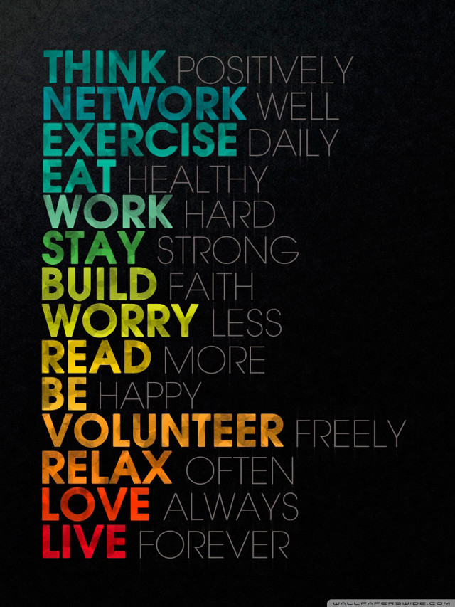Colorful poster words black white free wallpaper for mobile - medium preview image