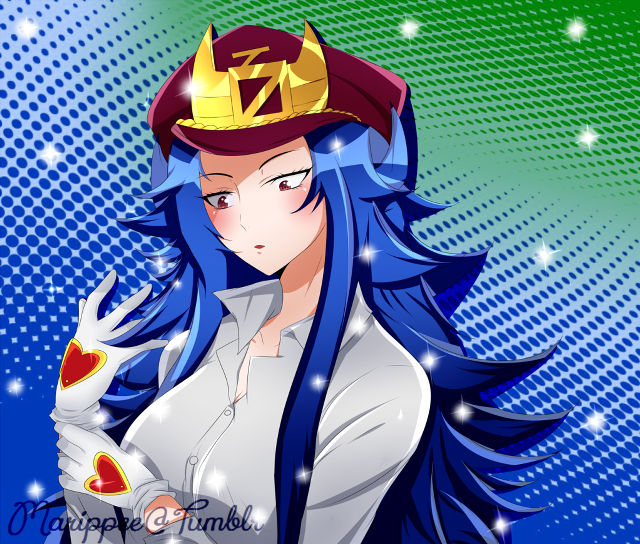 Blue haired woman crown red free wallpaper for desktop - medium preview image