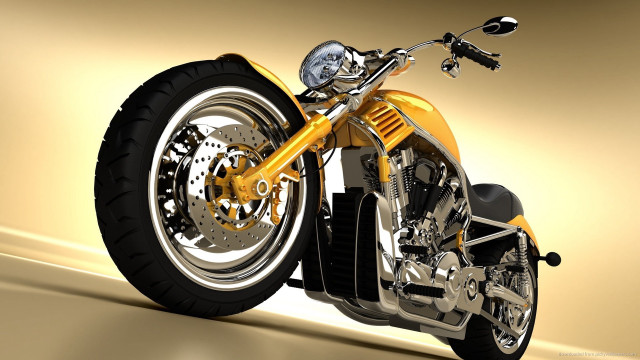 Yellow motorcycle shiny surface gold #2 free wallpaper for desktop - medium preview image