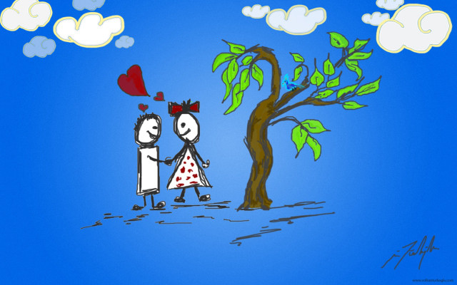 Couple holding hands tree heart free wallpaper for desktop - medium preview image