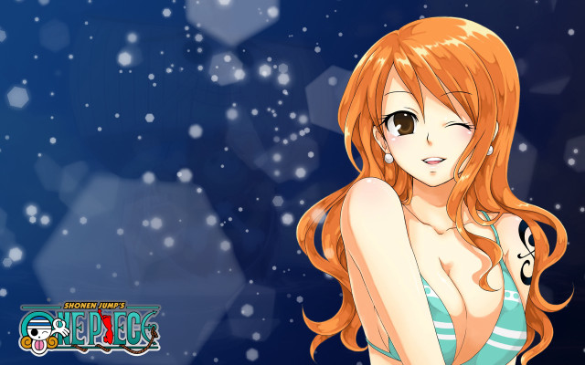Anime girl red hair snowy free wallpaper for desktop - medium preview image