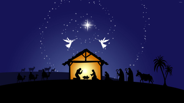 Nativity scene star manger night #2 free wallpaper for desktop - medium preview image