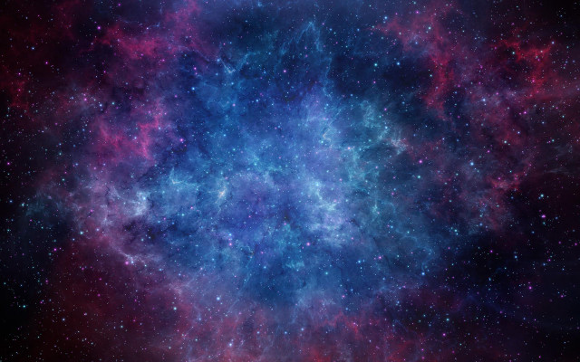 Blue red star space art free wallpaper for desktop - medium preview image