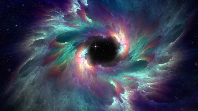 Black hole colorful space stars free wallpaper for desktop - medium preview image