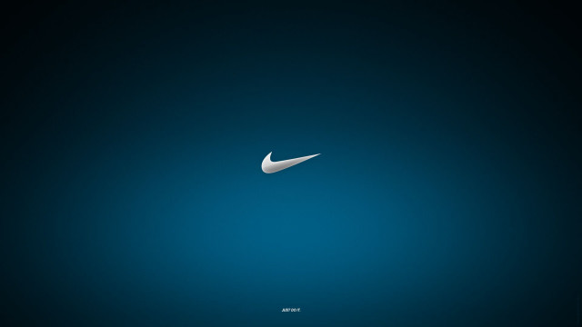 White nike logo blue background #2 free wallpaper for desktop - medium preview image