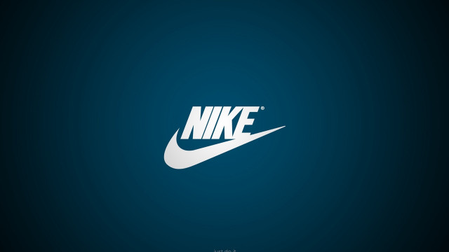 Nike logo blue background white free wallpaper for desktop - medium preview image