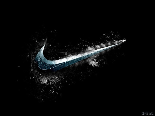 Nike logo dark water splashing free wallpaper for desktop - medium preview image