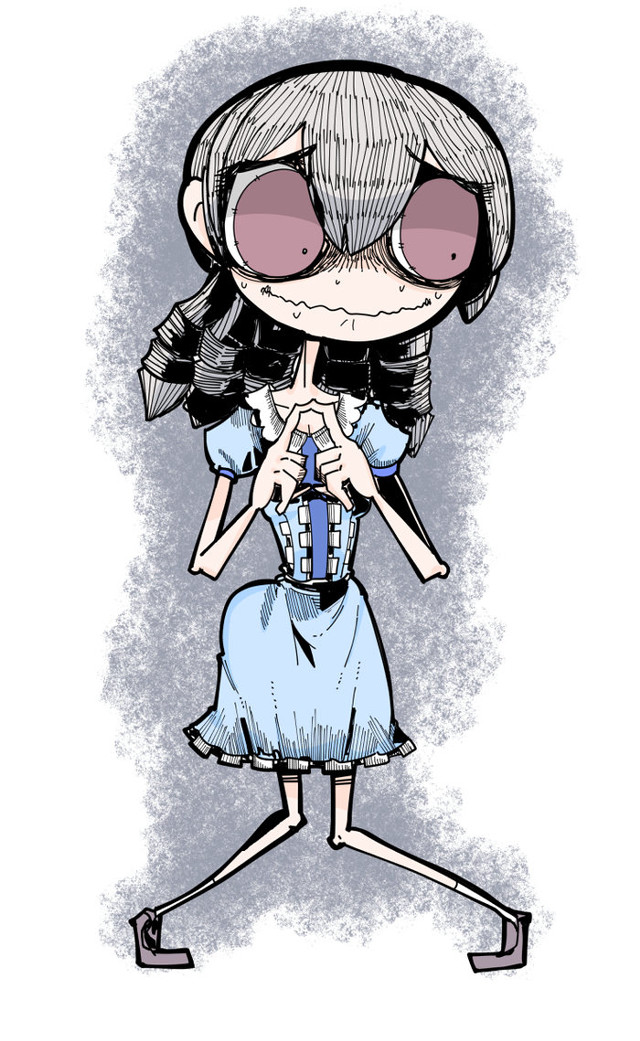 Girl glasses blue dress umbrella free wallpaper for mobile - medium preview image