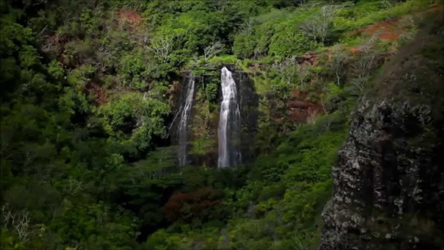 Waterfall forest lush green hillside free wallpaper for desktop - medium preview image