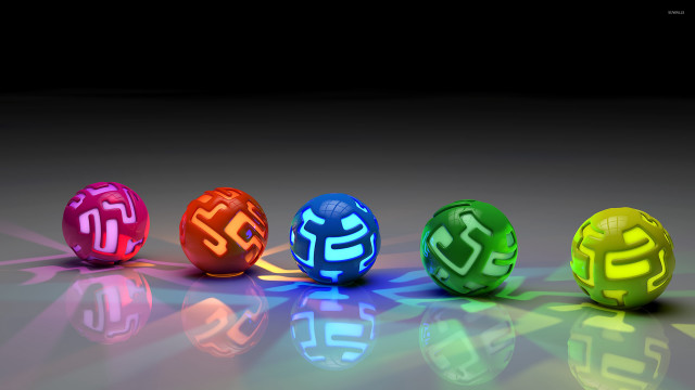 Colorful balls with numbers black free wallpaper for desktop - medium preview image