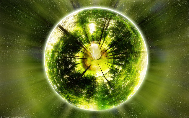 Green planet trees star background free wallpaper for desktop - medium preview image