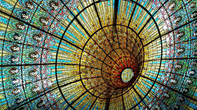 Large glass ceiling circular design free wallpaper for desktop - medium preview image