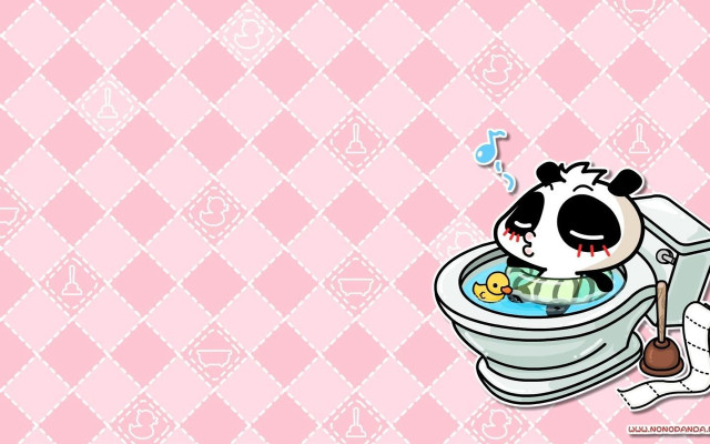 Panda bathtub music note kawaii free wallpaper for desktop - medium preview image