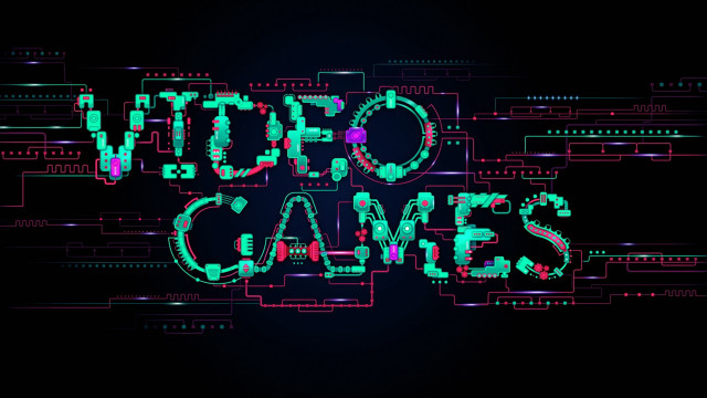 Black background neon text video free wallpaper for desktop - medium preview image