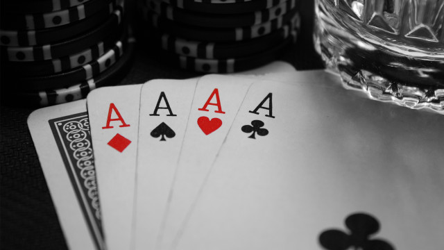 Glass water poker cards chips free wallpaper for desktop - medium preview image
