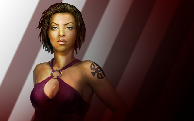 Woman tattoo purple top cross free wallpaper for desktop - medium preview image