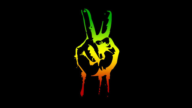 Hand peace sign fingers dark free wallpaper for desktop - medium preview image