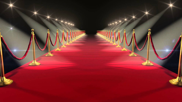 Red carpeted hallway barrier rope free wallpaper for desktop - medium preview image
