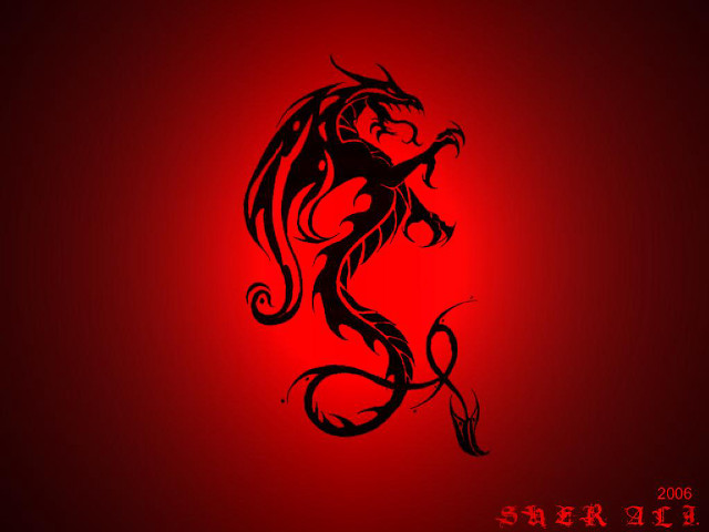 Black dragon red background saar free wallpaper for desktop - medium preview image
