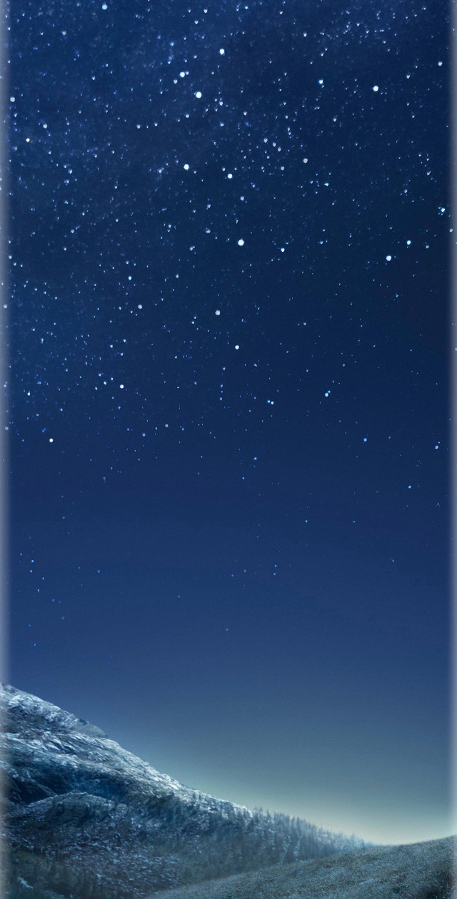 Night sky stars mountain blue free wallpaper for mobile - medium preview image