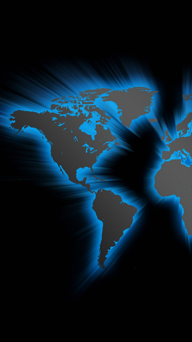 Blue black world map black free wallpaper for mobile - medium preview image