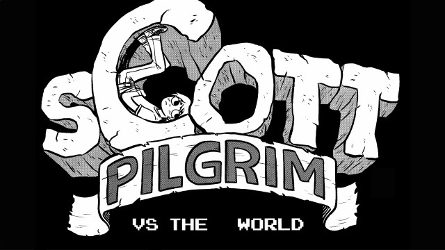Scott pilgrim black white logo free wallpaper for desktop - medium preview image