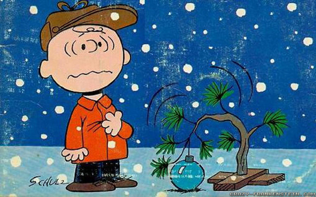 Charlie brown christmas card tree #2 free wallpaper for desktop - medium preview image