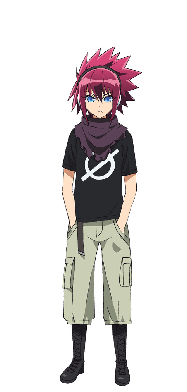 Pink hair black shirt fullbody free wallpaper for mobile - medium preview image