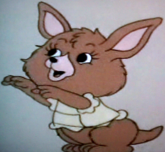 Cartoon kangaroo white shirt white free wallpaper for tablet - medium preview image