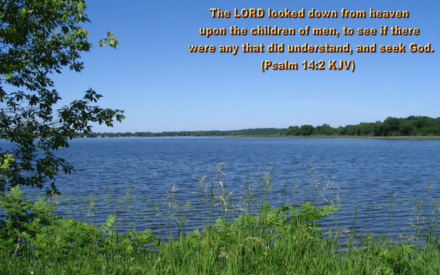 Lake bible verse blue sky free wallpaper for desktop - medium preview image