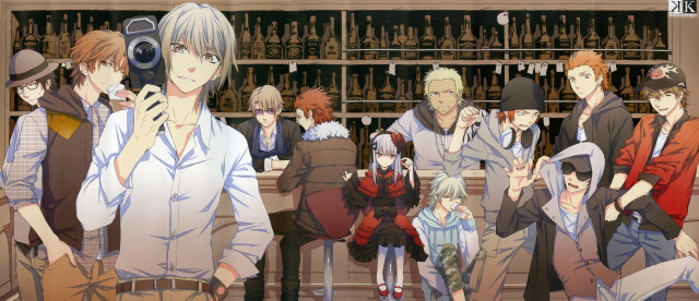 Group people bar wine bottles free wallpaper for desktop - medium preview image